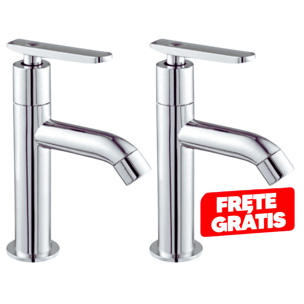 2 Torneiras Banheiro Lavatório Bica Alta Alavanca Luxo Moderna Cromado 1/4 De Volta Pia Mesa Cuba em Oferta na Shopee