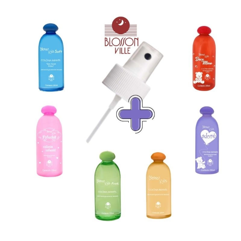 Colônia infantil Blosson Ville 200ml ORIGINAL + válvula spray em Oferta na Shopee