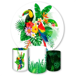 Capa Para Painéis + Capas Cilindros Sublimados Para Festas Tema Tropical em Oferta na Shopee