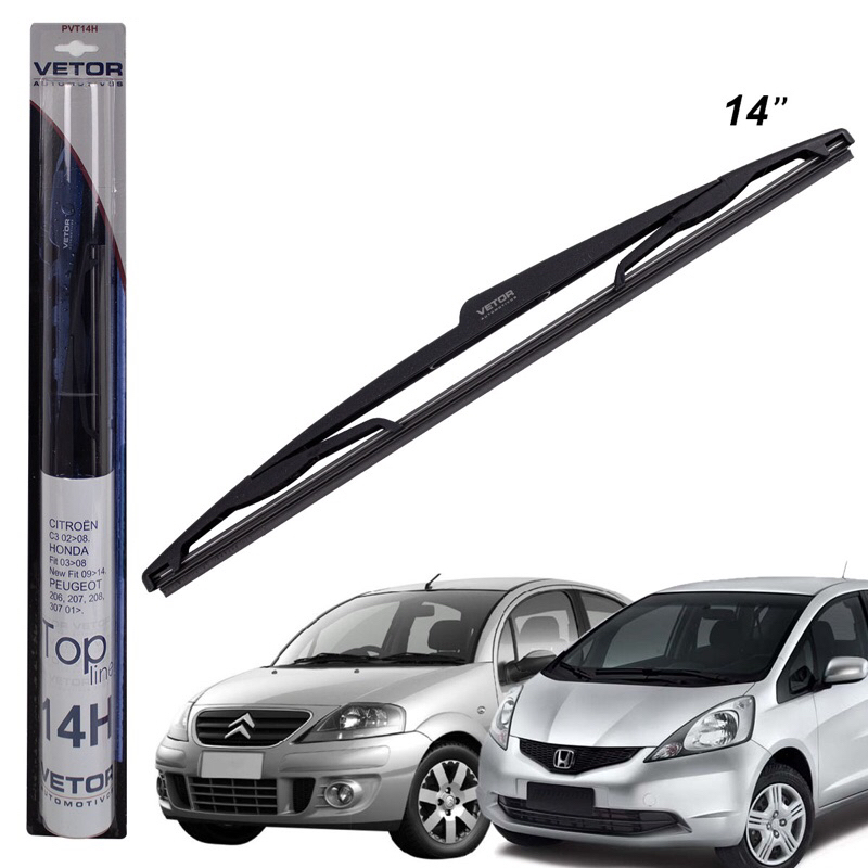 PALHETA CONVENCIONAL TRASEIRA 14" HONDA FIT 03/08 NEW FIT 09/14 CITROEN C3 02/08 PEUGEOT 206 01/12 207 09/15 208 13/ 307 01/12 (PECA) VETOR PVT14H