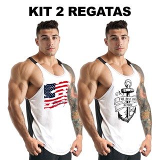 Regata Cavada Masculina em Dry do P ao XG Diversas Estampas Secagem Rápida Academia Esportes Bombey em Oferta na Shopee