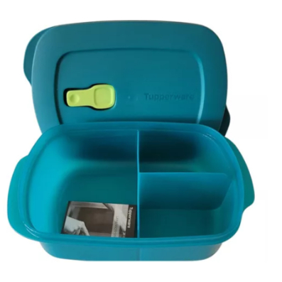 Tupperware Marmita Cristalwave Com Divisórias Retangular Azul