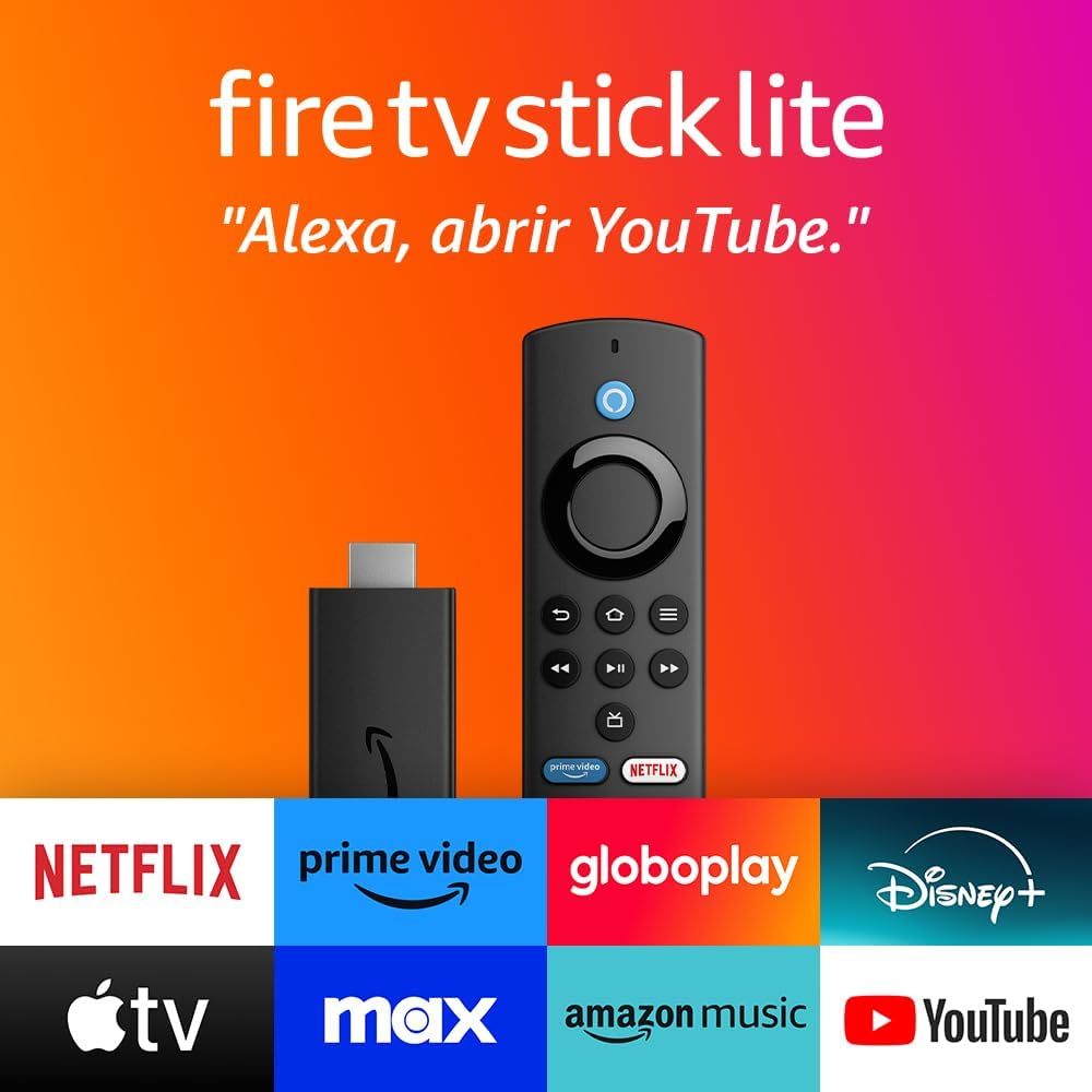 Fire TV Stick Lite Streaming em Full HD com Alexa Com Controle Remoto Lite por Voz com Alexa