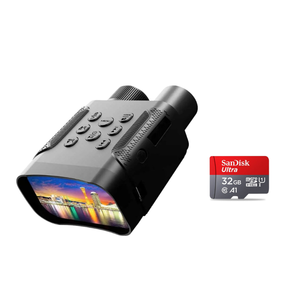 Binôculo Profissional de Caça com Zoom Òptico e Digital 32gb A80