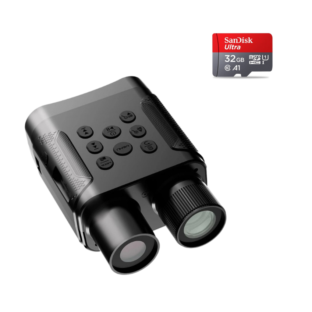 Binôculo Visão Noturna Zoom Òptico 5x 1080p HD Até 1Km 32gb A80