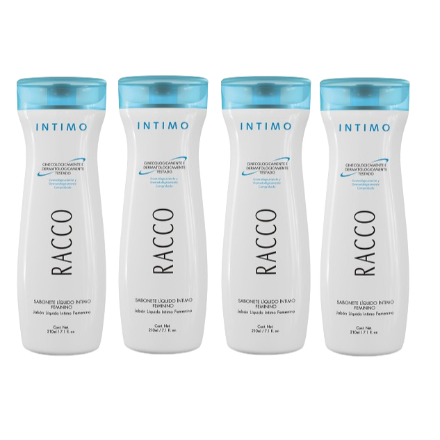 Kit C/4 Sabonete Líquido Intimo Feminino 210ml Racco