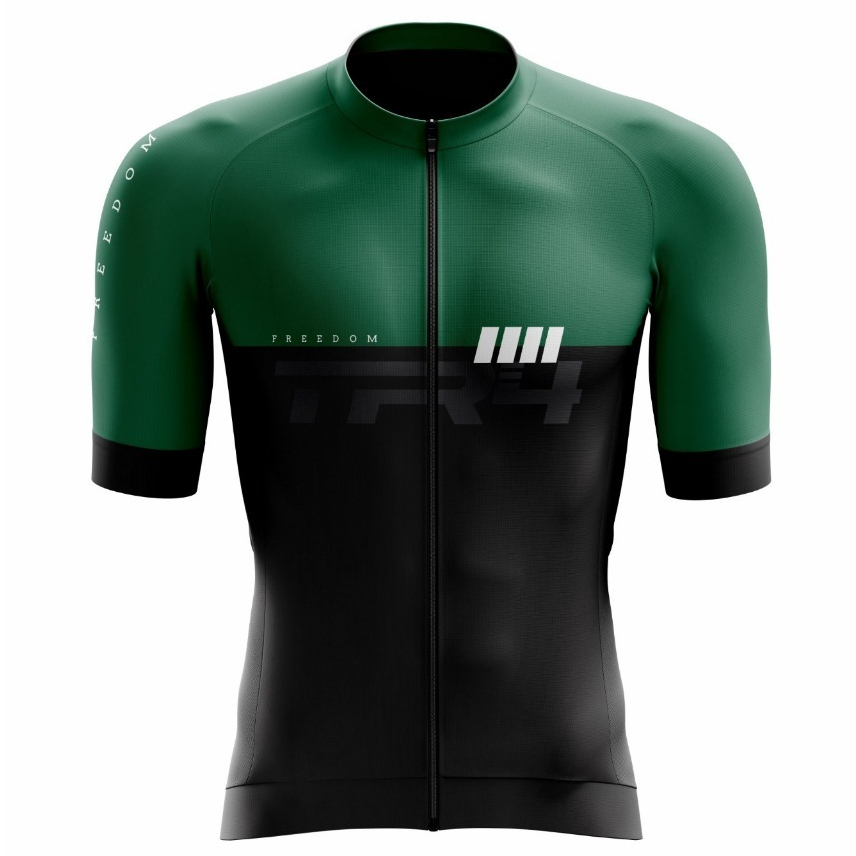 Camisa de Ciclismo Masculina Camiseta Manga Curta Premium Preta Verde Roupa Bike Pedal Mtb