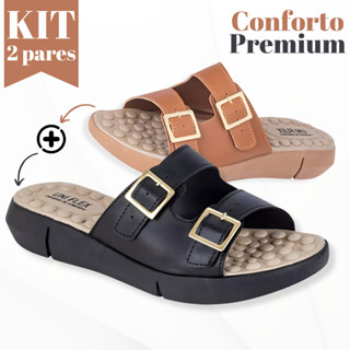 Tamanco Sandalia Kit 2 Pares Confortavel Ortopedico Palmilha Massageadora Esporão Fascite Plantar em Oferta na Shopee