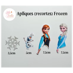 Apliques | Recortes Elsa, Ana, Olaf e Floco de Neve p/ decorar cupcake, bolos, lembrancinhas, tubetes Festa Frozen