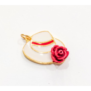 Pingente Chapéu com Rosa Resinado em Oferta na Shopee