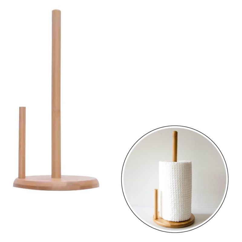 PORTA PAPEL TOALHA DE BAMBU NATURALl 31cm -  OIKOS