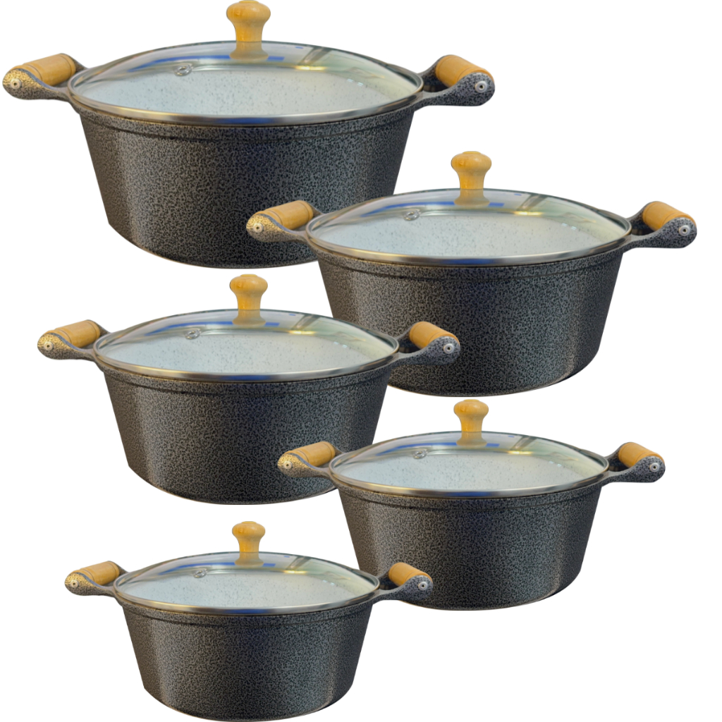 Jogo 5 Panelas Cerâmica Aluminio Fundido Antiaderente Colors em Oferta na Shopee