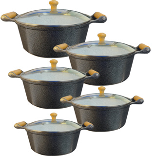 Jogo 5 Panelas Cerâmica Aluminio Fundido Antiaderente Colors em Oferta na Shopee