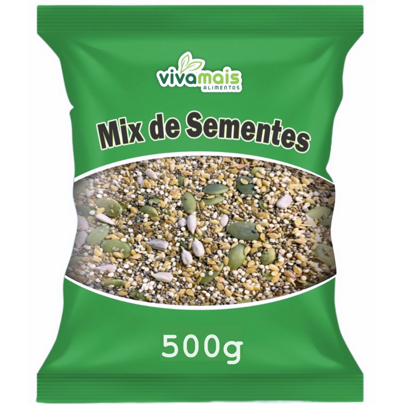 Mix de Sementes Chia Girassol Abobora Linhaça Quinoa 500g em Oferta na Shopee