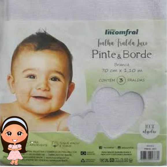 Toalha Fralda Luxo Pinte e Borde 70cmx1,10m100%Algodão Toalha de Pano, Toalha para Bordar, Enxoval em Oferta na Shopee