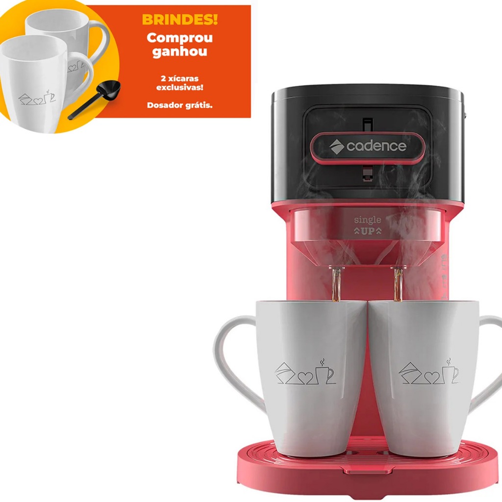 Cafeteira Elétrica Vermelha E Preta Cadence  127v ou 220v  Single Up Caf230