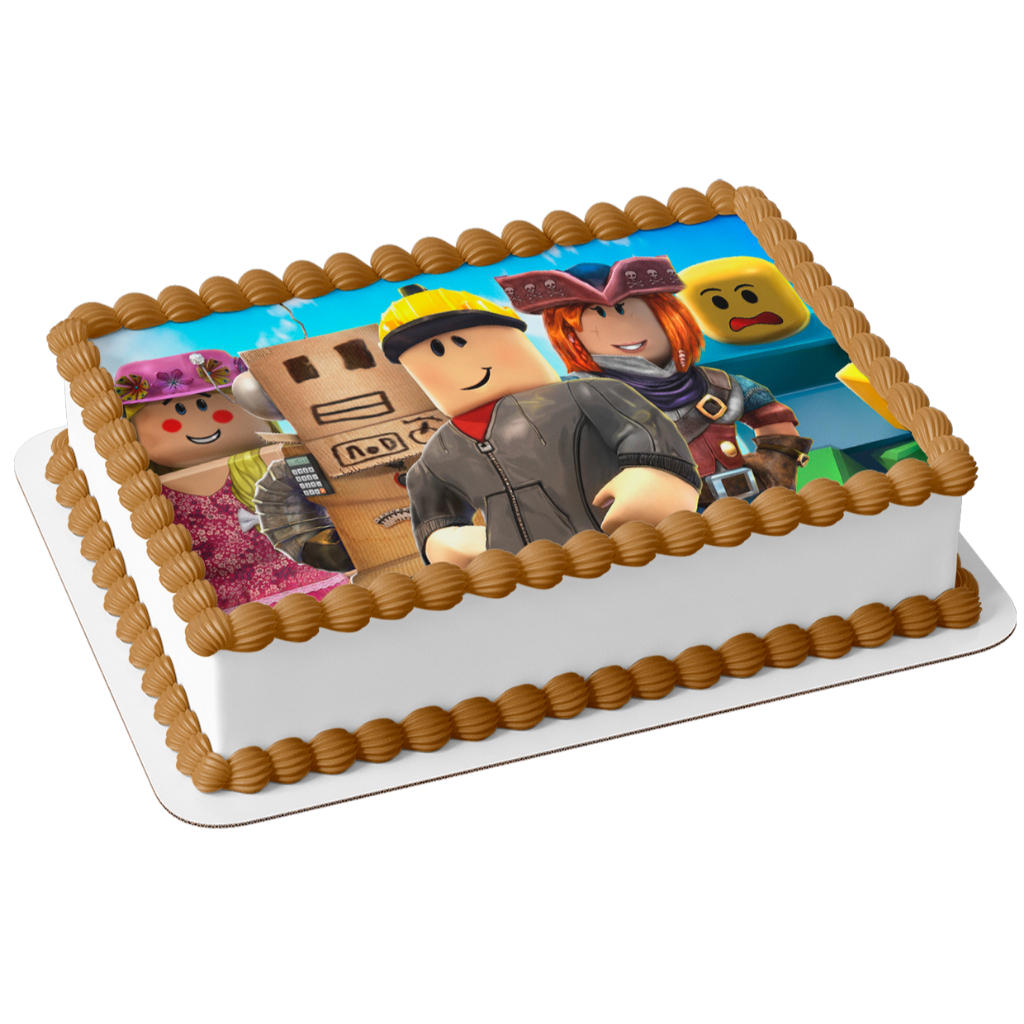 Papel arroz comestível para bolo aniversário festa comemoração bolinho em casa roblox em Oferta na Shopee