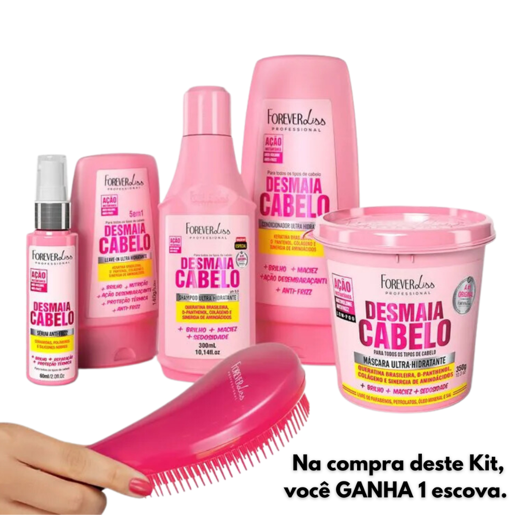 Kit Desmaia Cabelo Completo Forever Liss com Shampoo 300ml