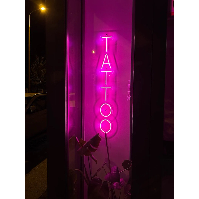 Placa Luminoso Letreiro Led Neon TATTOO Estúdio de Tatuagem