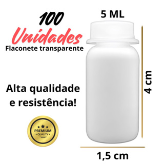 Flaconete De Plástico Transparente Com 100 Pçs em Oferta na Shopee