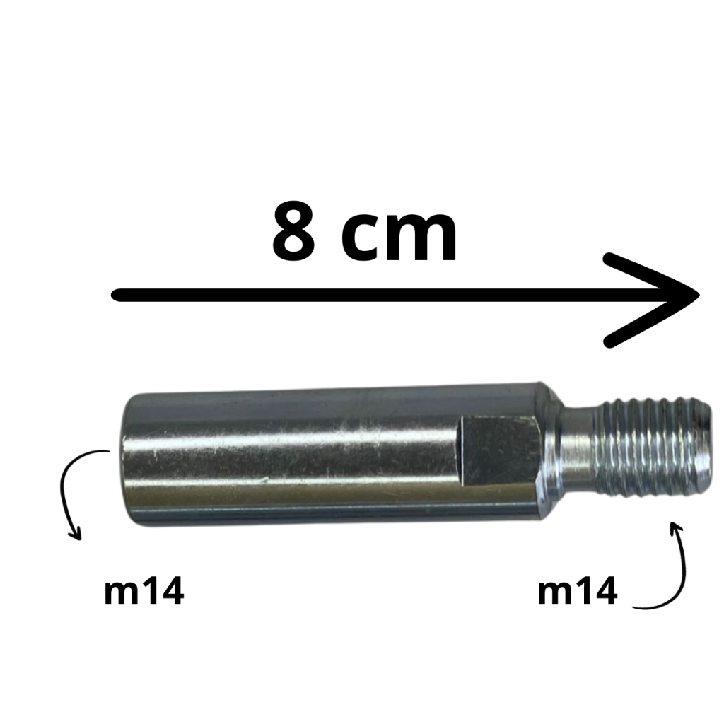 Alongador prolongador politriz/lixadeira 80mm (8cm) rosca M14