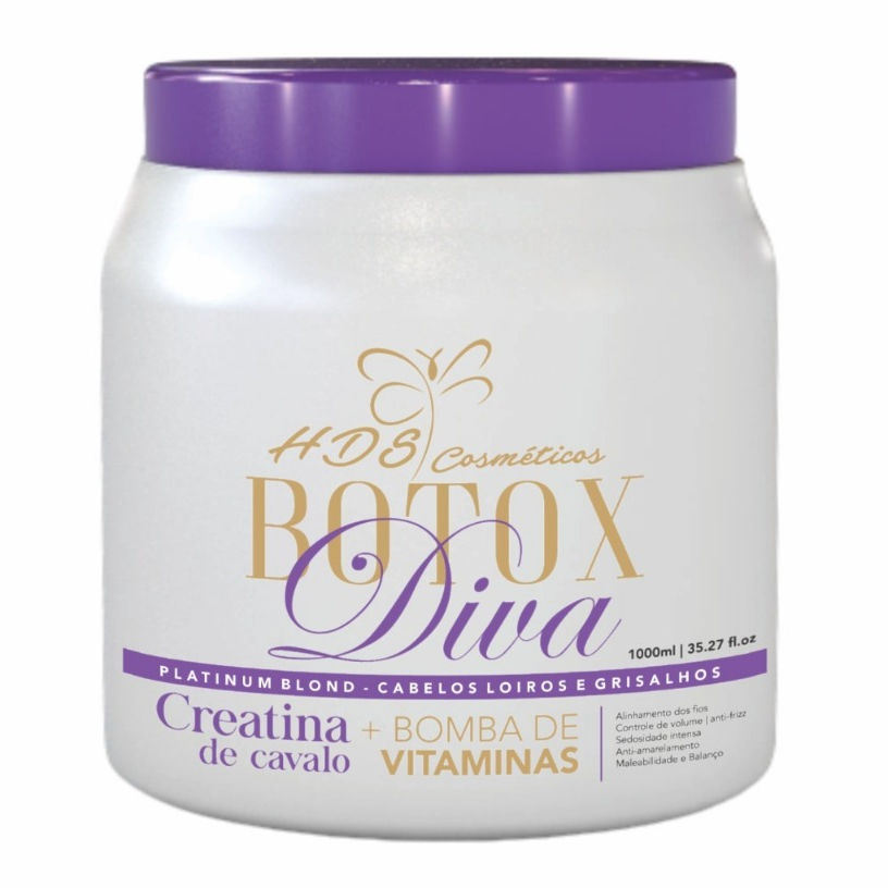 Botox Diva Platinum para loiras 1kg Botox Matizador | Alisa e matiza HDS Cosméticos