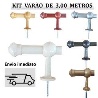 Kit varão em Madeira com 3 metros de 19 mm (médio) para cortina em Oferta na Shopee