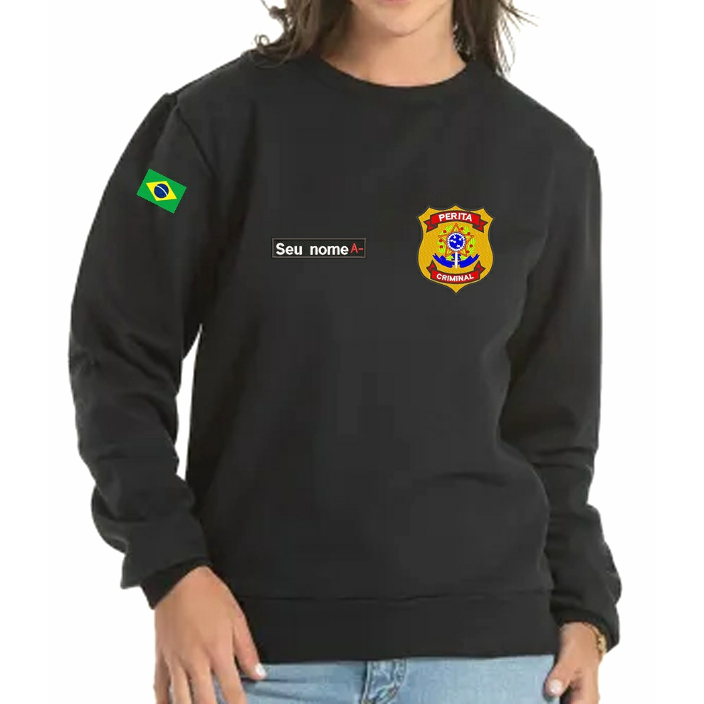 CASACO MOLETOM BLUSÃO FEMININO PERITA CRIMINAL BORDADO