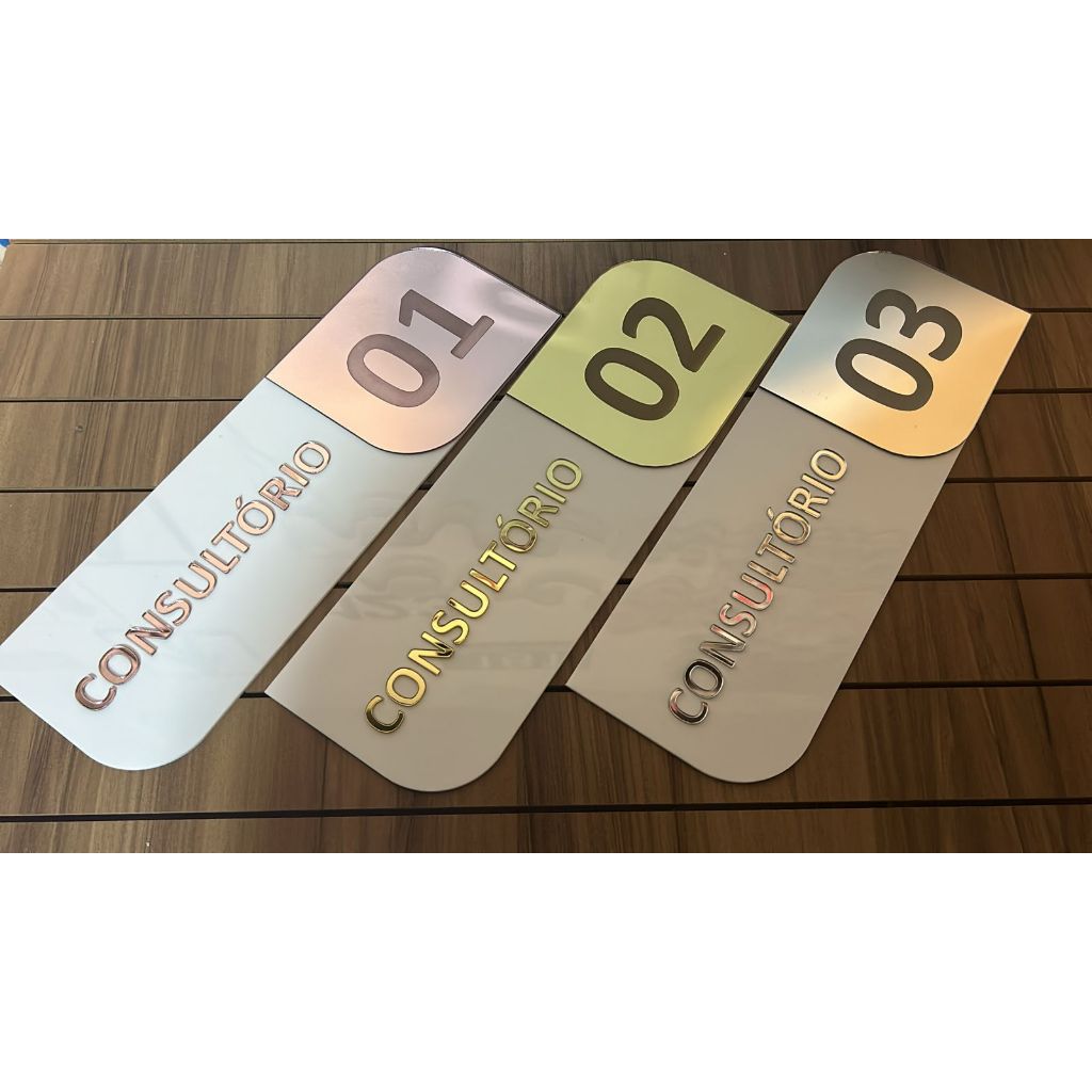 Placa identificação Consultório com número de porta em Oferta na Shopee