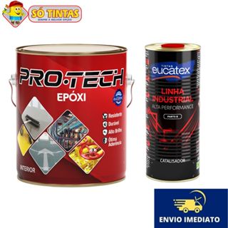 Kit Tinta Epóxi 3,6L + Catalizador 900ml Pro-Tech Eucatex P/ Ardósia, Cerâmica, Azulejos, Vidros em Oferta na Shopee