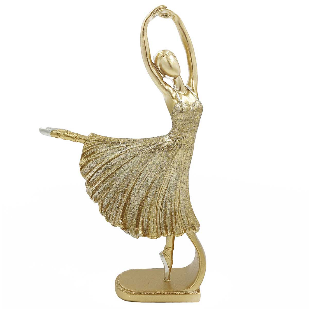 Enfeite Decorativo em Resina Luxo Bailarina Com Glitter