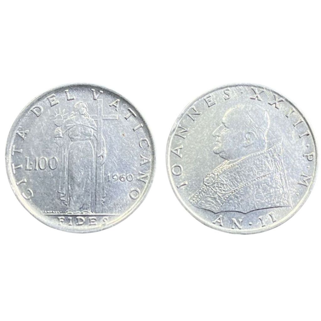 Moeda do Vaticano - 100 liras - 1959 ou 1960