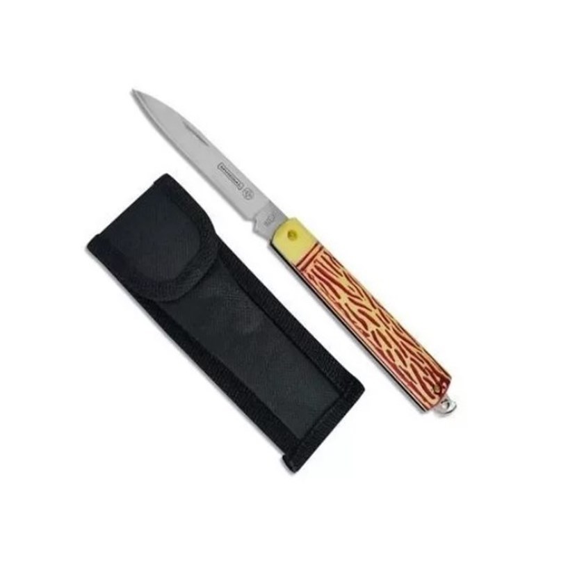 Canivete Esportivo Corta Fumo Aço Inox Sekich com Bainha - Lamina Estreita  Pesca Camping