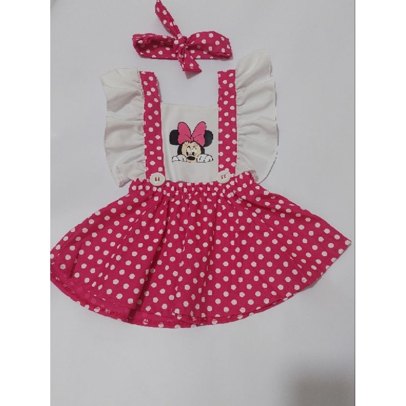 salopete Jardineira vestido Minie Rosa