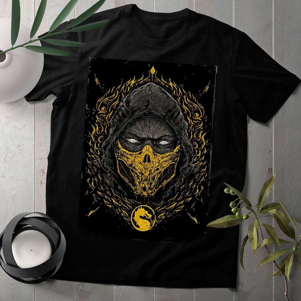 Camiseta Algodão Unissex Camiseta Algodão Unissex Scorpion Mortal Kombat 100% Algodão