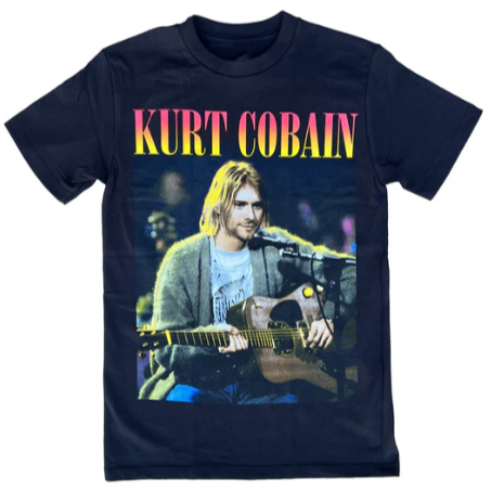 FEA Camiseta masculina Kurt Cobain Jaqueta vermelha com foto