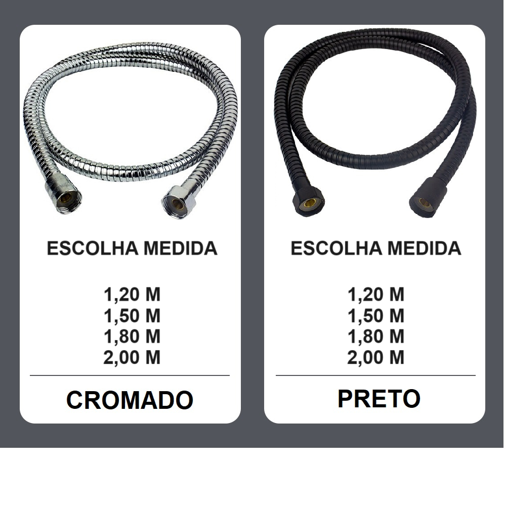Engate Mangueira Flexível Para Duchas Higiênicas e Chuveiros em Inox ESCOLHA COR E TAMANHO em Oferta na Shopee