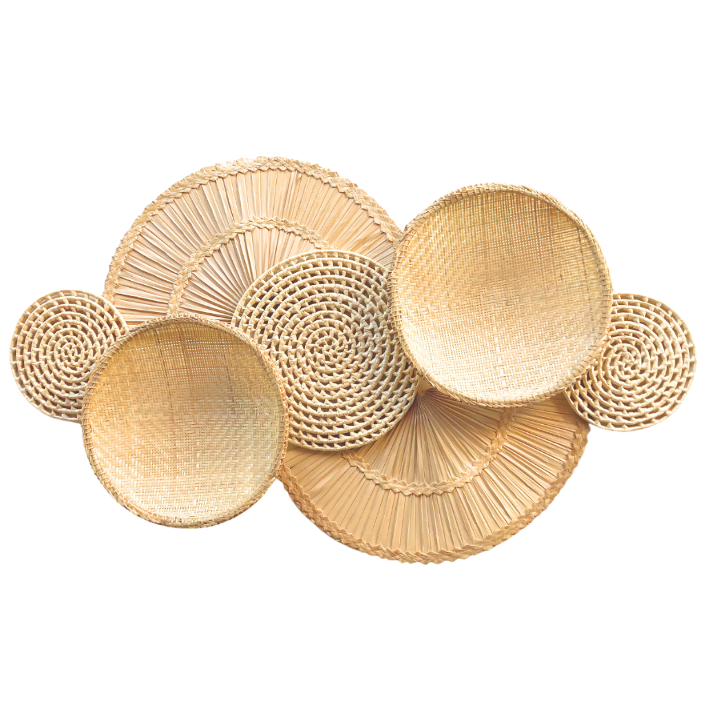 DECORAÇÃO PAREDE BOHO COMPOSIÇÃO DE PAREDE PALHA CESTOS PENEIRA PALHA NATURAL DECORAÇÃO RU...
