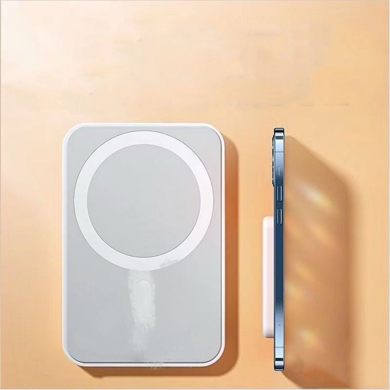 Carregador Portátil Carregador Portátil Indução para iPhone/Android Magsafe Apple Sem fio Bateria Carga 5000mAh Sem fio Para iPhone Indução Magsafe Bateria Carga Novo Carregador Magsafe Portátil Indução Carga Magnética