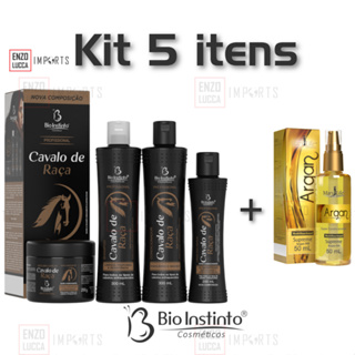 Kit 5 itens Cavalo de Raça + Óleo Supreme Argan 50ml Força, Hidratação e Crescimento em Oferta na Shopee