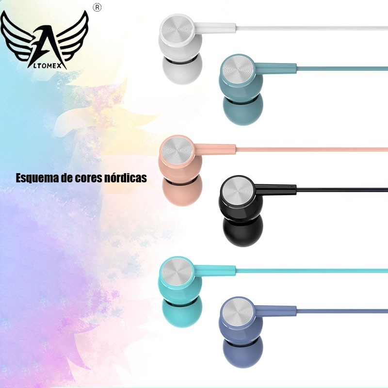 Altomex AL-T12 Fones de ouvido com fio intra-auriculares de 3,5 MM, tampões de ouvido confortáveis, universais para vários dispositivos em Oferta na Shopee