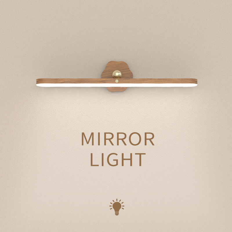 Luz De LED De Noite De Madeira Espelho Frontal De Preenchimento Parede Magnética USB TYPE-C Recarregável Portátil Para