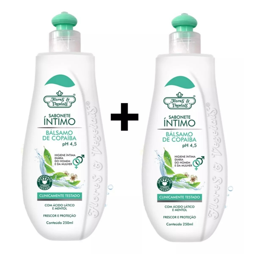 2 Sabonete Íntimo Bálsamo De Copaíba Flores E Vegetais 250ml em Oferta na Shopee