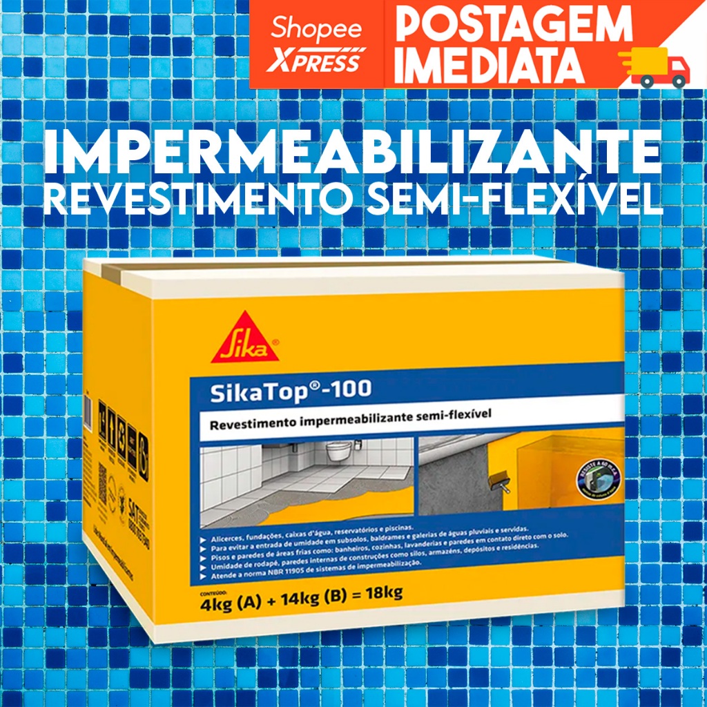 Sika Top 100 Revestimento Impermeabilizante Semi Flexível 18kg Sikatop