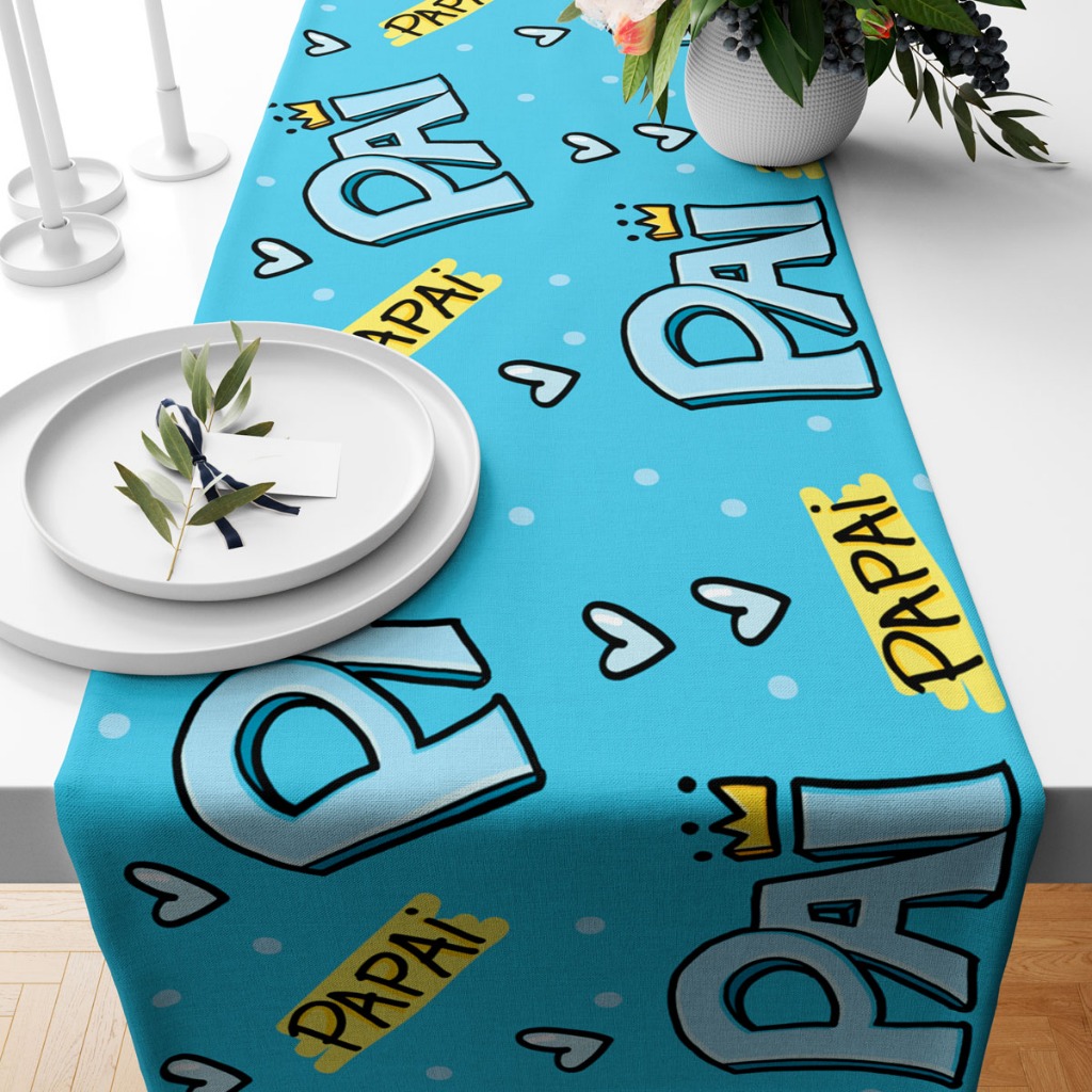 Trilho Caminho de Mesa Dia dos Pais 200cm x 40cm
