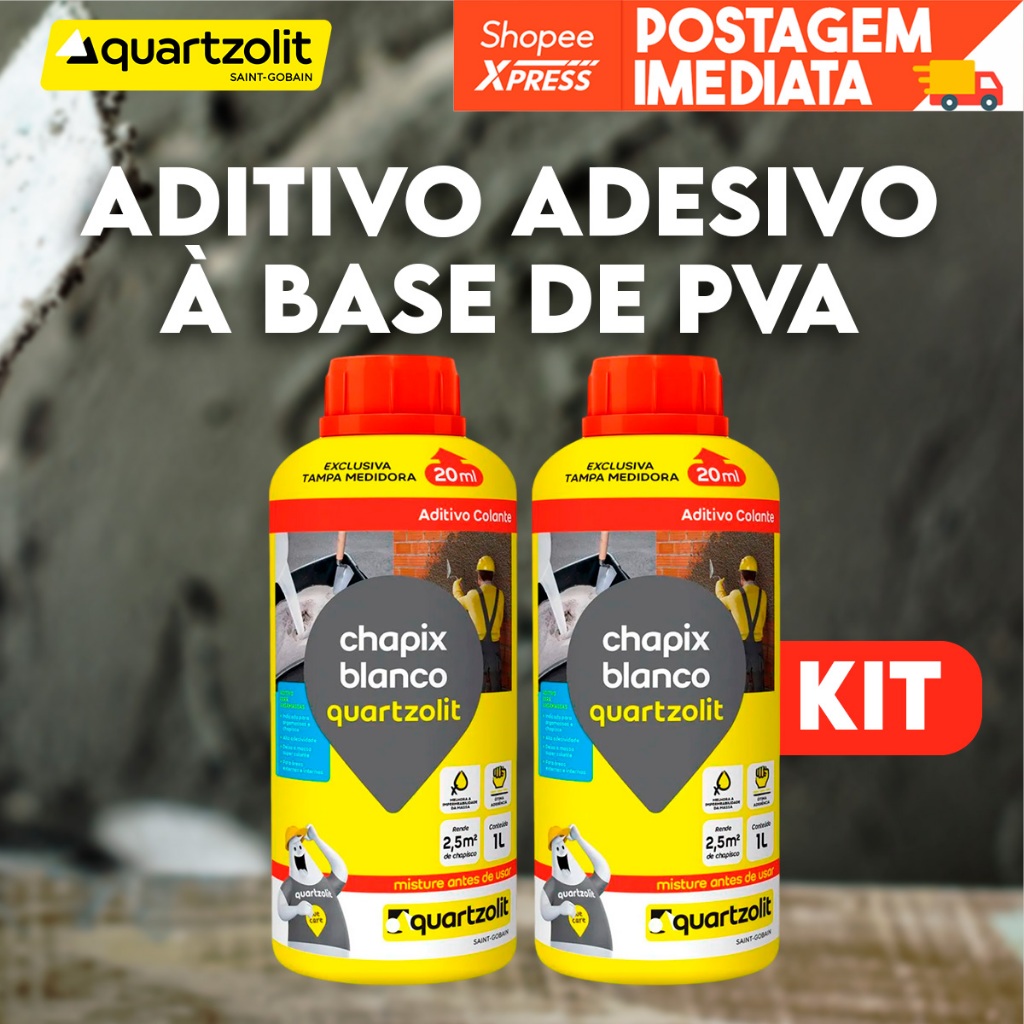 Aditivo Massa Chapix Blanco 1l - Quartzolit Kit C/ 2