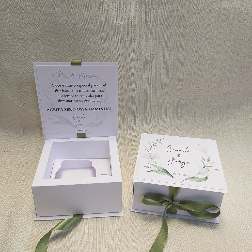 Convite Daminha - Pajem - Florista - Padrinhos - Madrinhas Casamento - Caixa para Nutella 140g VÁRIAS PALETAS