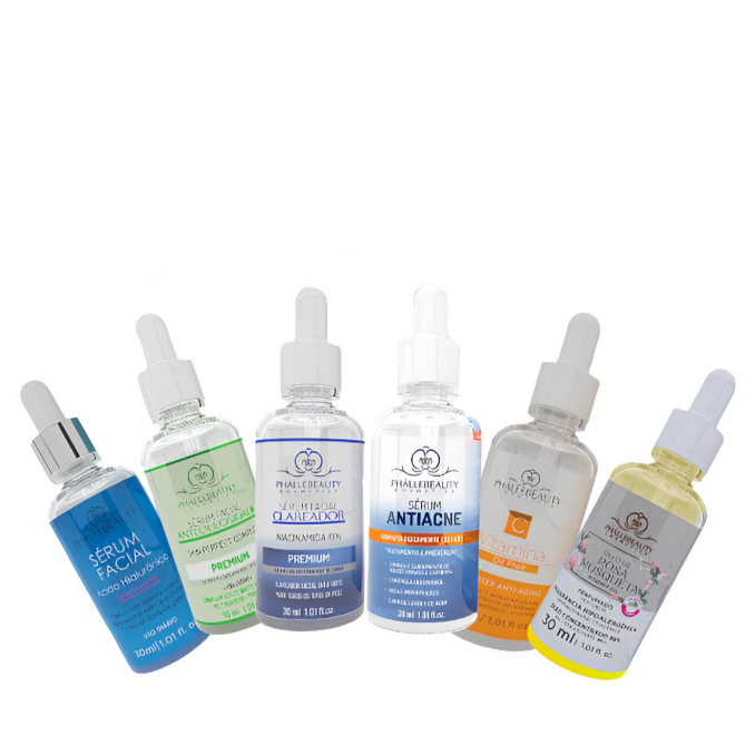 Kit com 5 sérum + 1 Óleo de Rosa Mosqueta Phallebeauty em Oferta na Shopee