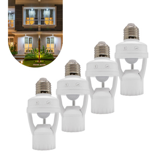 Kit 4 Sensor Presença Lâmpada Soquete E27 Com Fotocélula em Oferta na Shopee