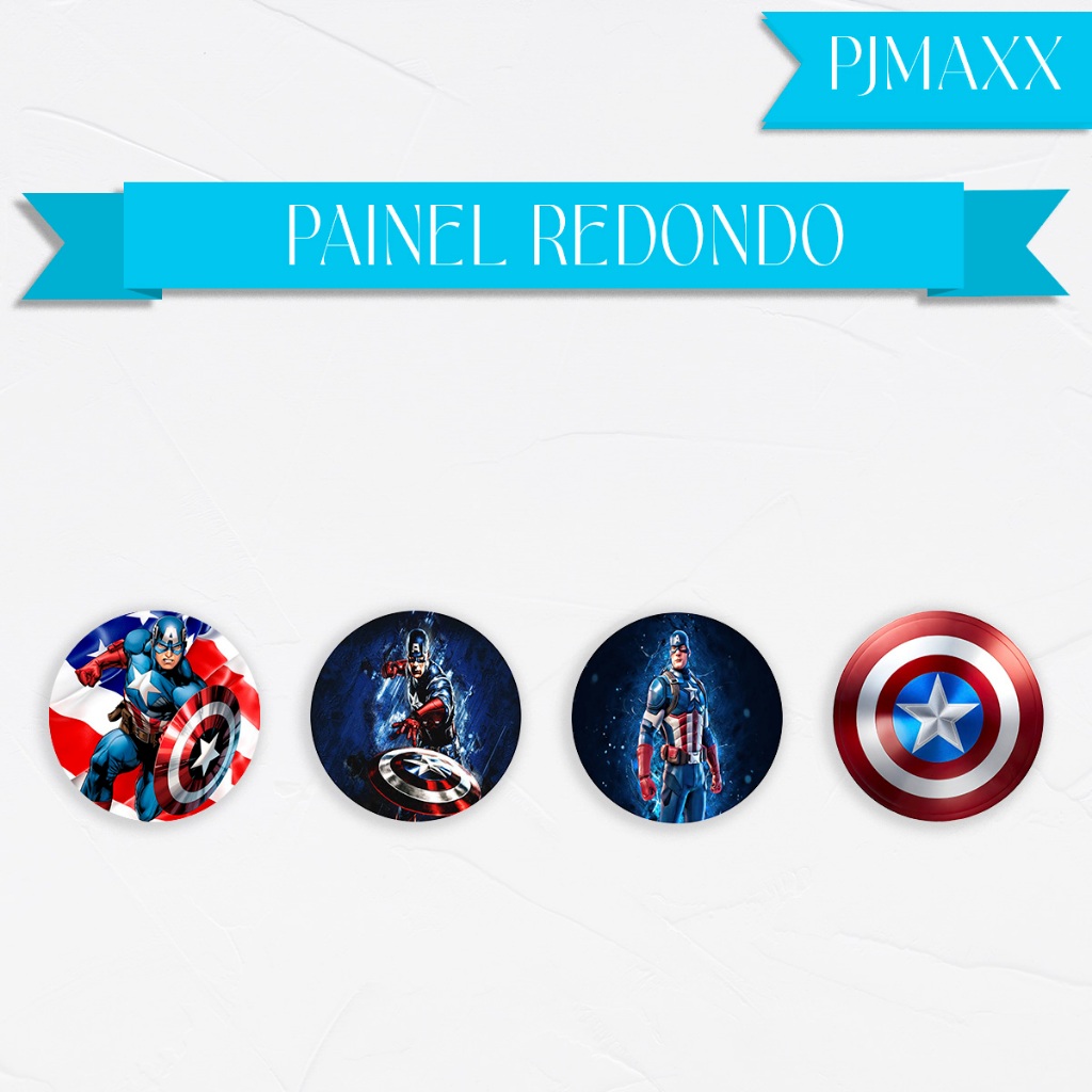 Capa Para Painel Redondo Tema Capitão America Vingador Escudo Decoração Elegante Malha Sublimada em Oferta na Shopee